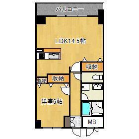 ルートツエルヴ(1LDK/3階)の間取り写真