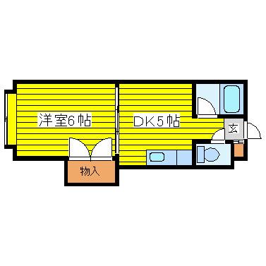 藤井ビル北10条(1DK/1階)の間取り写真