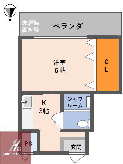 三恵ガーデンハイツ(1LDK/6階)の間取り写真