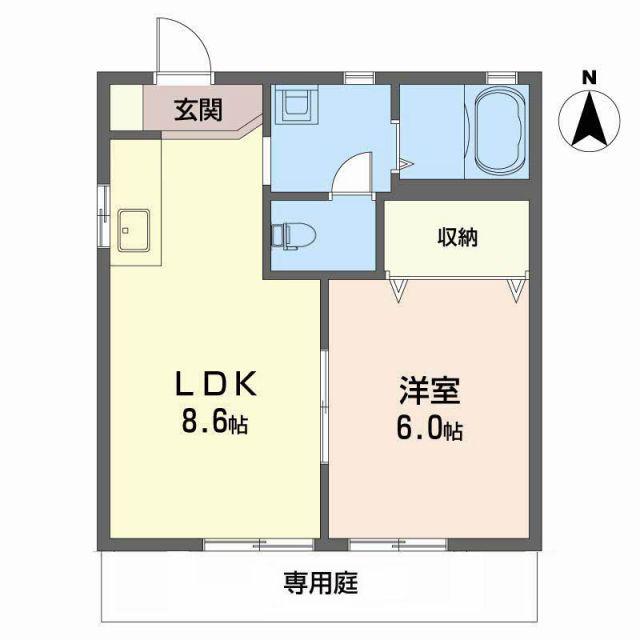 メゾン北野 II(1LDK/1階)の間取り写真