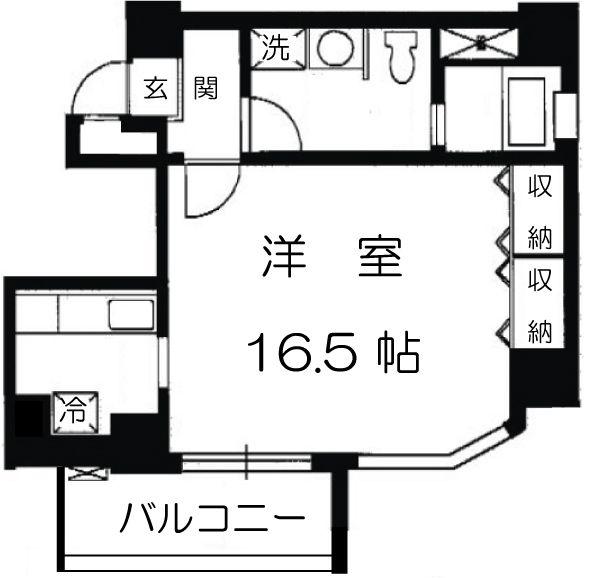 スカイビュー246(1K/6階)の間取り写真