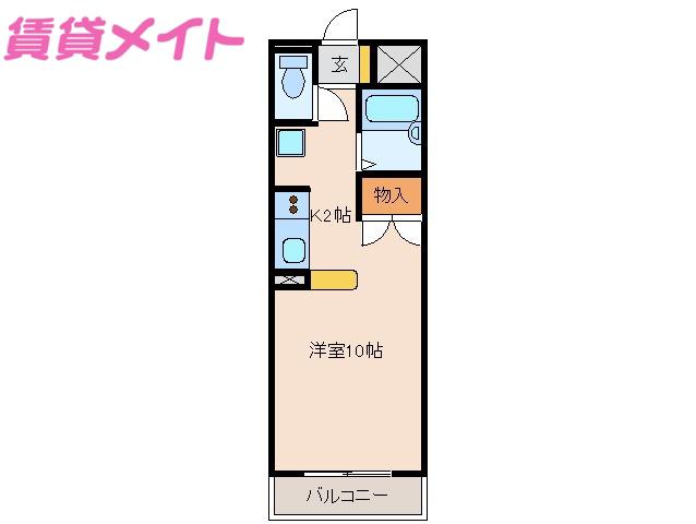 荒木ハイツ(1K/4階)の間取り写真