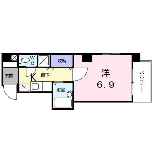 エスポワール チドリ(1K/4階)の間取り写真