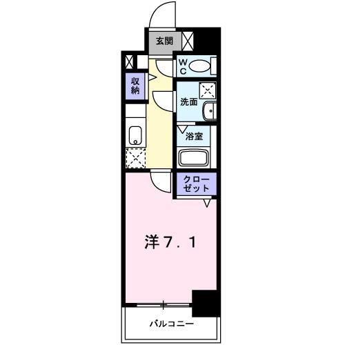 パルテノン(1K/7階)の間取り写真