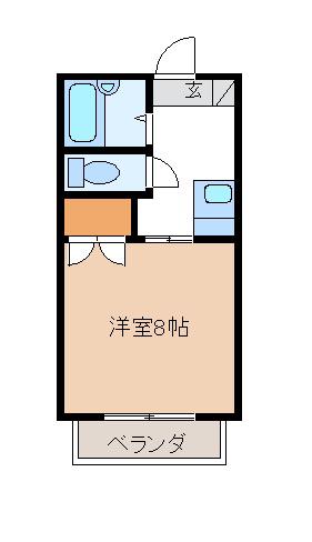 レグルス加茂(1K/1階)の間取り写真