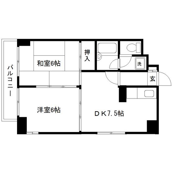 サンハイツ台原(2DK/3階)の間取り写真
