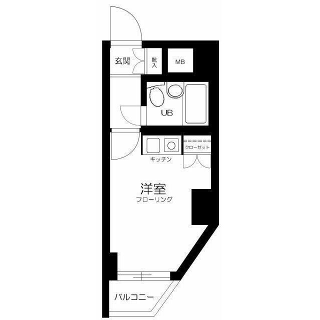 ライオンズマンション東北沢(ワンルーム/2階)の間取り写真