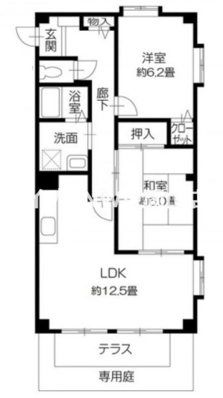 フォブールジュネス(2LDK/1階)の間取り写真