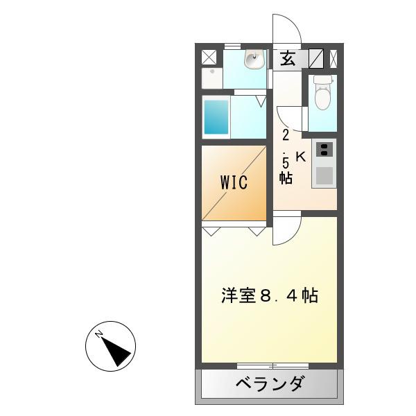 サテライトII(1K/1階)の間取り写真