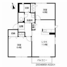 マメゾン志井(2LDK/2階)の間取り写真