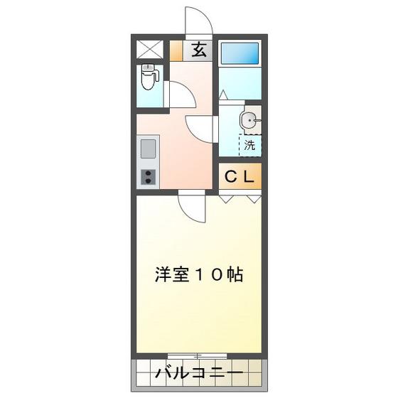 サンステージ大倉(1K/1階)の間取り写真