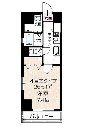 TNGビル(1K/3階)の間取り写真