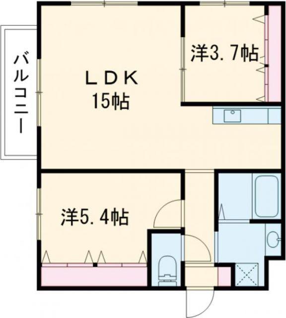 ルネス枝光(2LDK/1階)の間取り写真