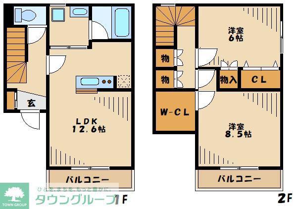 ウィステリアコート(2LDK/1階)の間取り写真