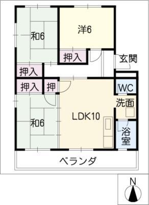 佐藤ハイツ(3LDK/3階)の間取り写真