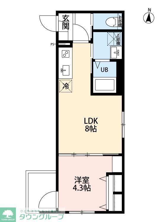 ROBOT HOME 西国立(1LDK/3階)の間取り写真