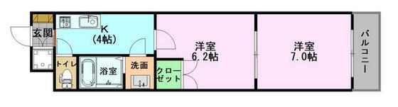 デューン(2K/4階)の間取り写真