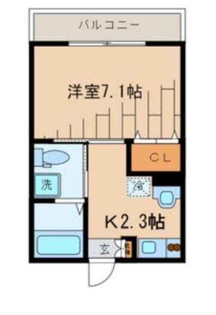 エヴァーフォレスト(1K/3階)の間取り写真