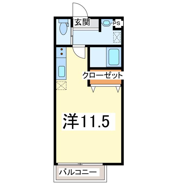 グリーンヒルズ勝浦(ワンルーム/2階)の間取り写真