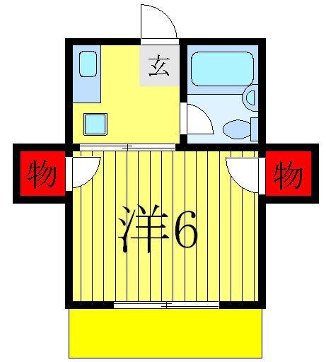 グリーンコーポ(1K/1階)の間取り写真