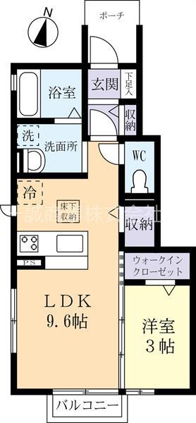 アークビレッジ E棟(1LDK/1階)の間取り写真