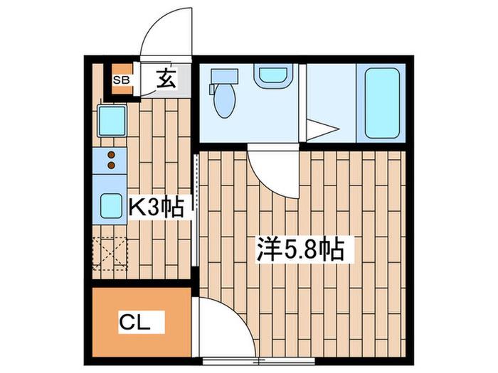 フィンセント横須賀(1K/1階)の間取り写真