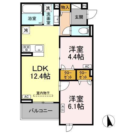 徳丸7丁目PJ(2LDK/2階)の間取り写真
