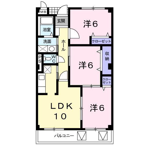 グレンシェントY・T(3LDK/1階)の間取り写真