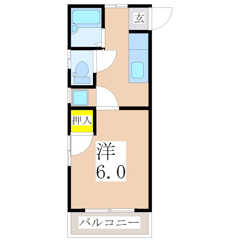 グリンピア・五月(1K/1階)の間取り写真