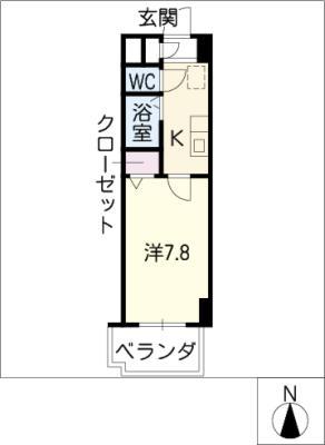 グランダリュール(1K/9階)の間取り写真