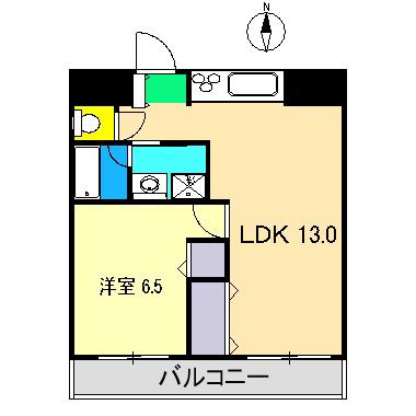 コーポ舟入川(1LDK/2階)の間取り写真