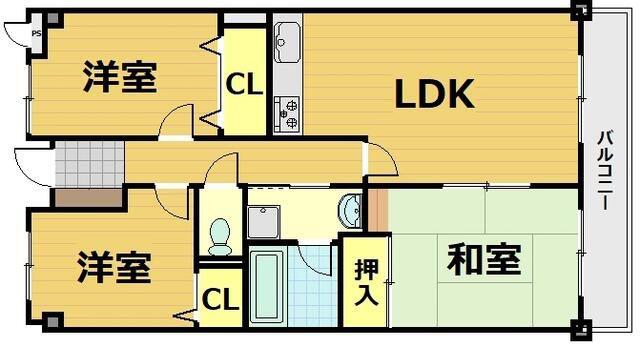 リエス蟹ヶ谷(3LDK/5階)の間取り写真