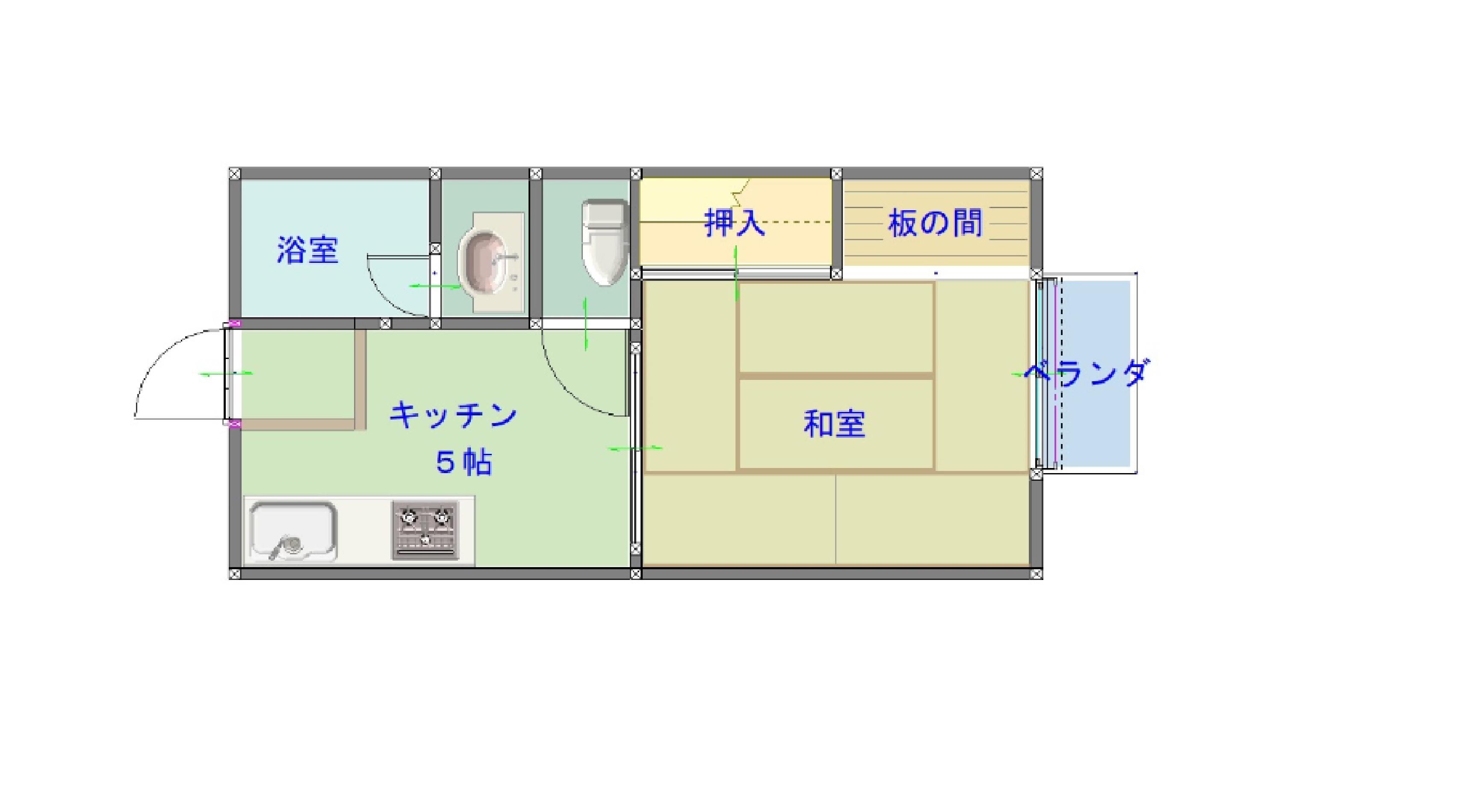 雅ハイツ(1DK/1階)の間取り写真
