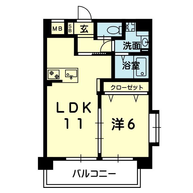 LIBERTY HOUSE III(1LDK/5階)の間取り写真