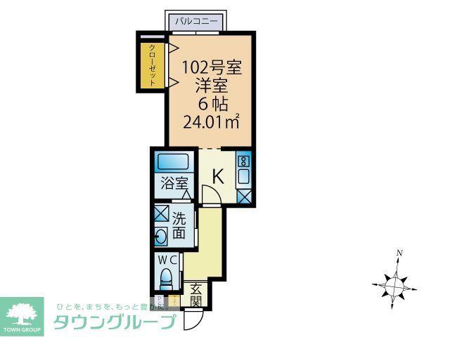 ISメゾン前原(ワンルーム/1階)の間取り写真