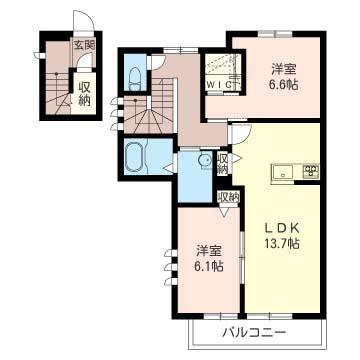 四季の丘(2LDK/2階)の間取り写真
