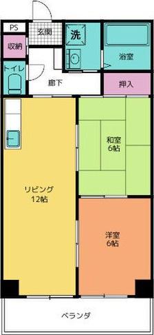 アドヴァンス(2LDK/1階)の間取り写真