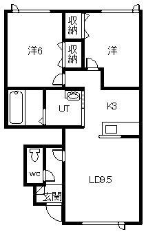 KOMIEIII(2LDK/1階)の間取り写真