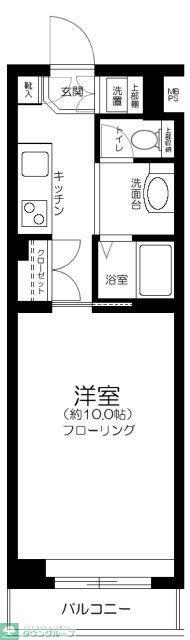 ルーブル芦花公園(1K/2階)の間取り写真