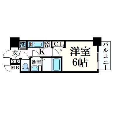 プレサンス心斎橋ブライト(1K/3階)の間取り写真