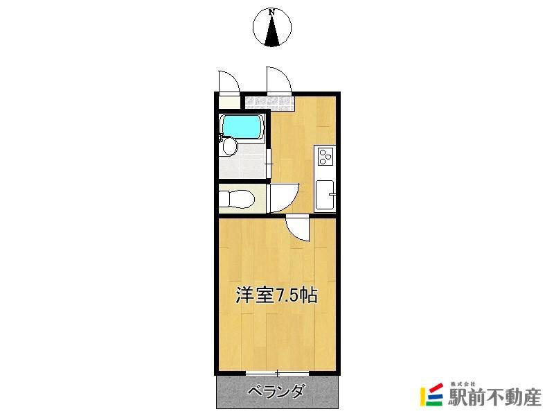 ハイツケンシー本庄I(1K/3階)の間取り写真