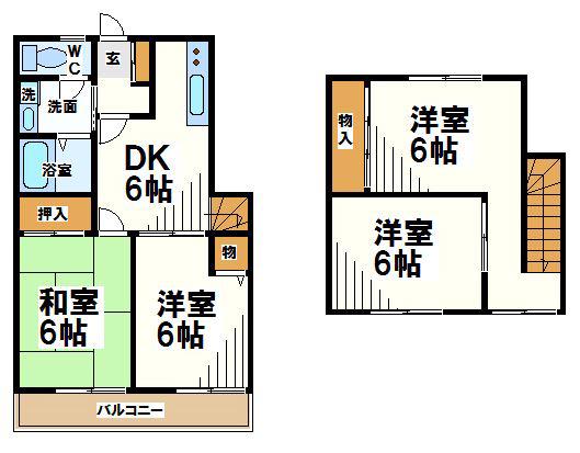 リバーサイドハイツリー 当店限定物件(4DK/2階)の間取り写真