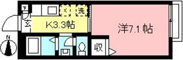 DOLCE(1K/2階)の間取り写真
