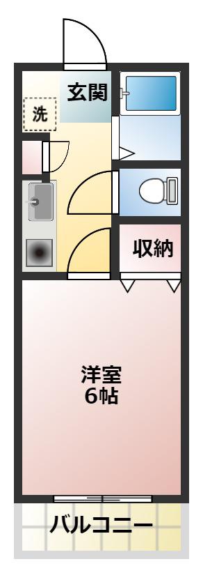 堀川アメニティ(1K/1階)の間取り写真