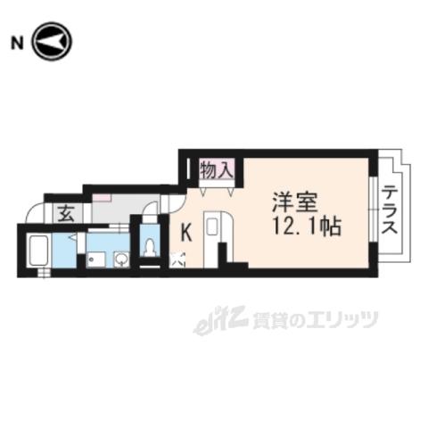 デラプレミール(1K/1階)の間取り写真