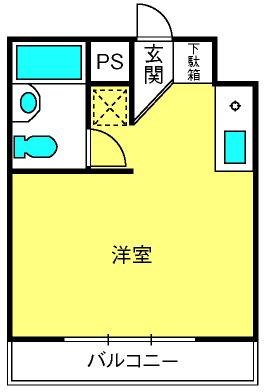 アジュール中里(ワンルーム/2階)の間取り写真