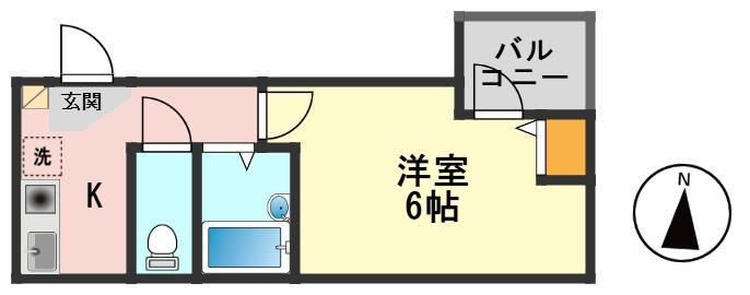 アンソレイユ(1K/1階)の間取り写真