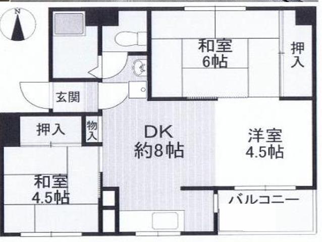 長峰ビル(3DK/4階)の間取り写真