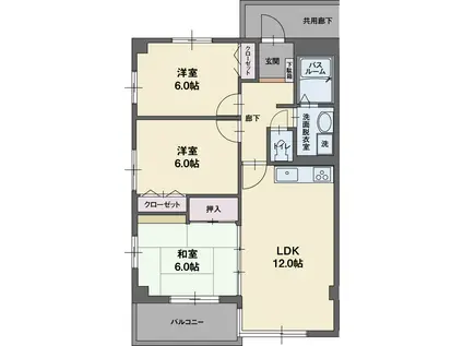 KO-UN(3LDK/2階)の間取り写真