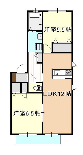 ブリジャール(2LDK/2階)の間取り写真